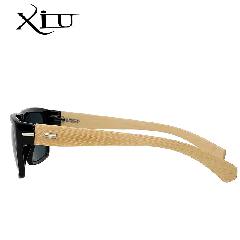 Óculos de sol quadrado feminino, óculos descartável madeira sung vintage para homens e mulheres, óculos de sol de bambu natural uv400