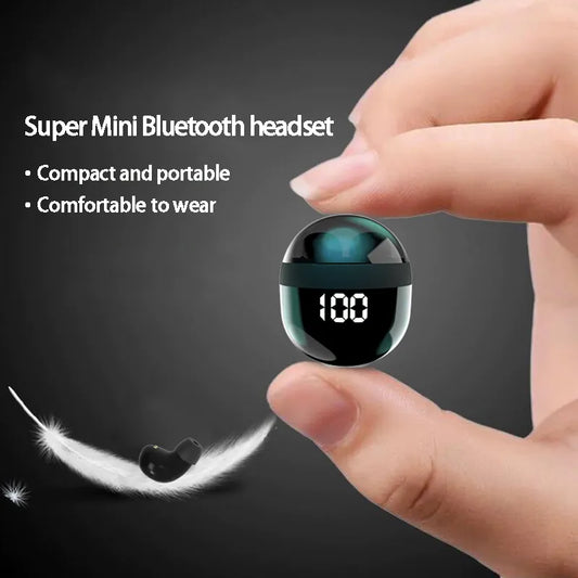 Fone de Ouvido "Invisível Mini" Bluetooth 5.3 Wiireless Com Redutor de Ruído
